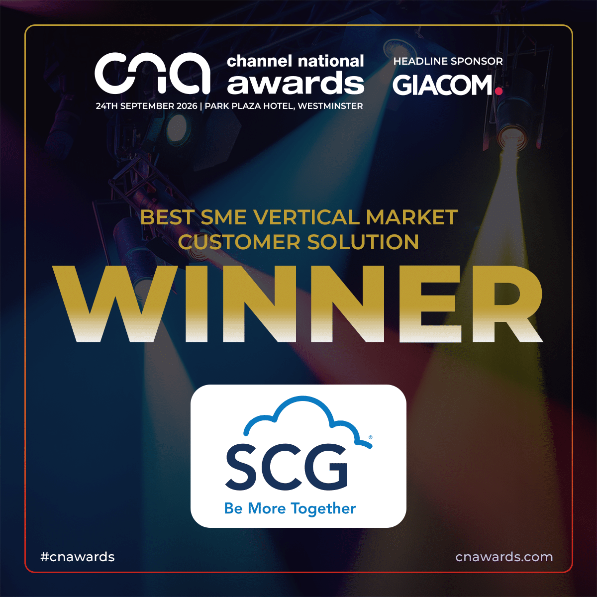 SCG Education, winner of Best SME Vertical Market Customer Solution at the Channel National Awards